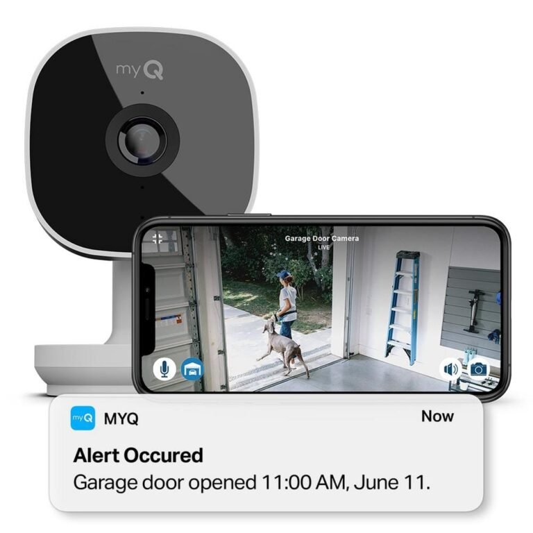 white-chamberlain-smart-security-cameras-garage-doors-washington