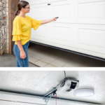 A modern garage door opener system installed in a Medina home for enhanced convenience and security.