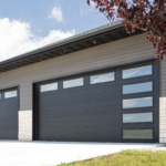 A modern, insulated garage door installed in Edmonds, showcasing energy-efficient and secure upgrades.